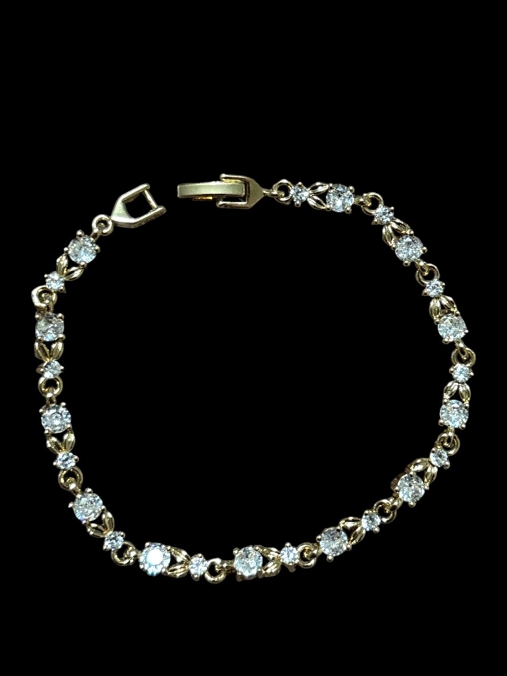 Classic Gold Tennis Bracelet with Clear Stones